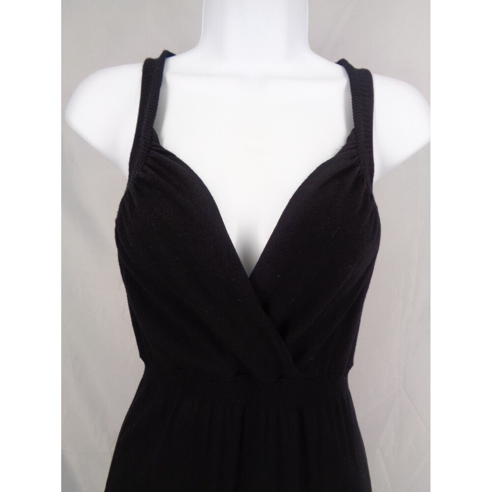 Desigual Black Knit Applique Dress Size Small Floral Starburst Embroidered - Picture 5 of 16